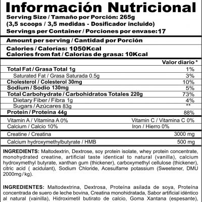 MEGAPLEX CREATINE POWER Nutramerican Pharma información nutricional ingredientes y modo de uso Proteina.co Colombia