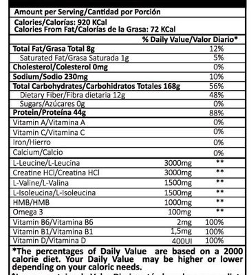 SMART GAINER 13 LIBRAS Proteina.co información nutricional ingredientes y modo de uso Proteina.co Colombia