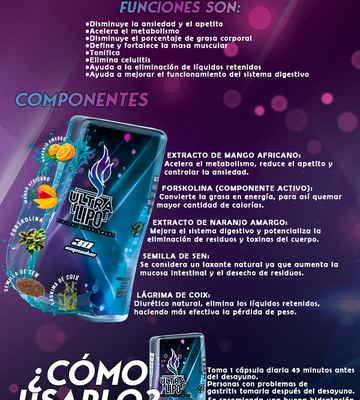 ULTRA LIPO Proteina.co información nutricional ingredientes y modo de uso Proteina.co Colombia
