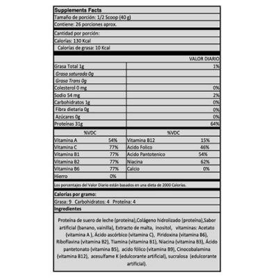 Proteina TFP Ultra Whey 2,2 Libras Proteina.co información nutricional ingredientes y modo de uso Proteina.co Colombia