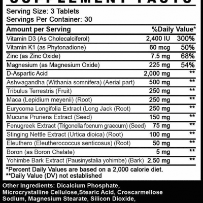 MONSTER TEST MAXX Proteina.co información nutricional ingredientes y modo de uso Proteina.co Colombia