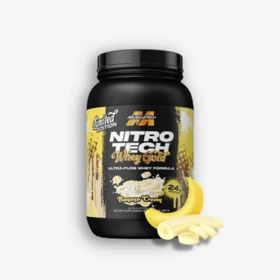 Nitro Tech WHEY Gold 2 Libras – Muscletech (Sabor: Banana) de Muscletech - Proteína Whey