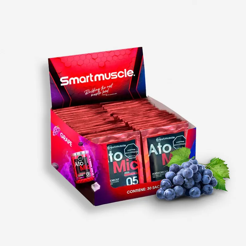 Caja Atomic Sachets X30 Unidades – Smart Muscle (Sabor: Grape) | Proteina.co - Proteina.co Caja Atomic Sachets X30 Unidades – Smart Muscle (Sabor: Grape) de Proteina.co - Creatinas original en Proteina.co Colombia