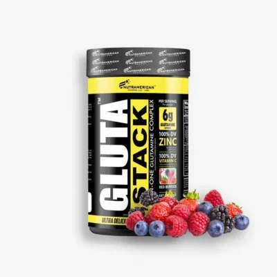Gluta Stack 1.1 Libras Sabor Frutos Rojos – Nutramerican de Nutramerican - Aminoácidos disponible en Proteina.co Colombia