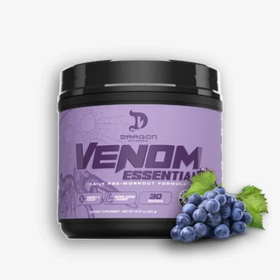 Venom Essential 30 Servicios – Dragon Pharma (Sabor: Jaked Grape) de Dragon Pharma - Pre Entrenos - Pre Workouts original en Proteina.co Colombia